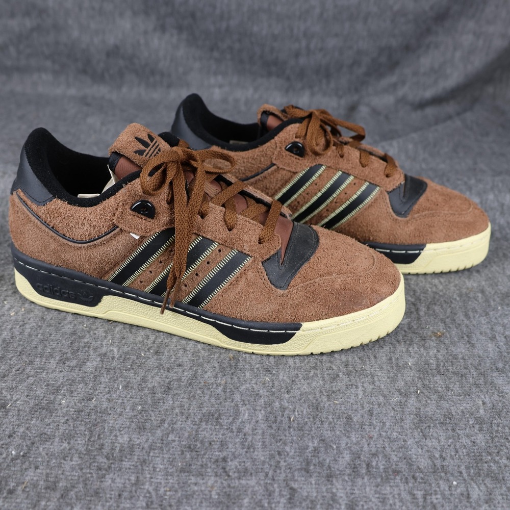 Adidas Shoes Mens Size 9 Brown Suede Black Low Top Casual Sneakers Comfort